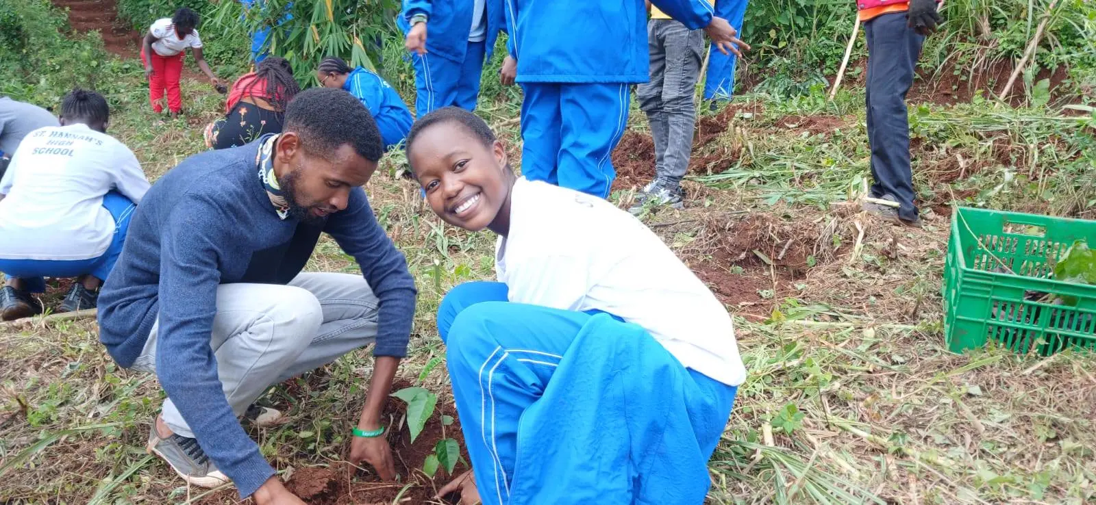 Replanting indigenous vegetation near Ondiri Wetland