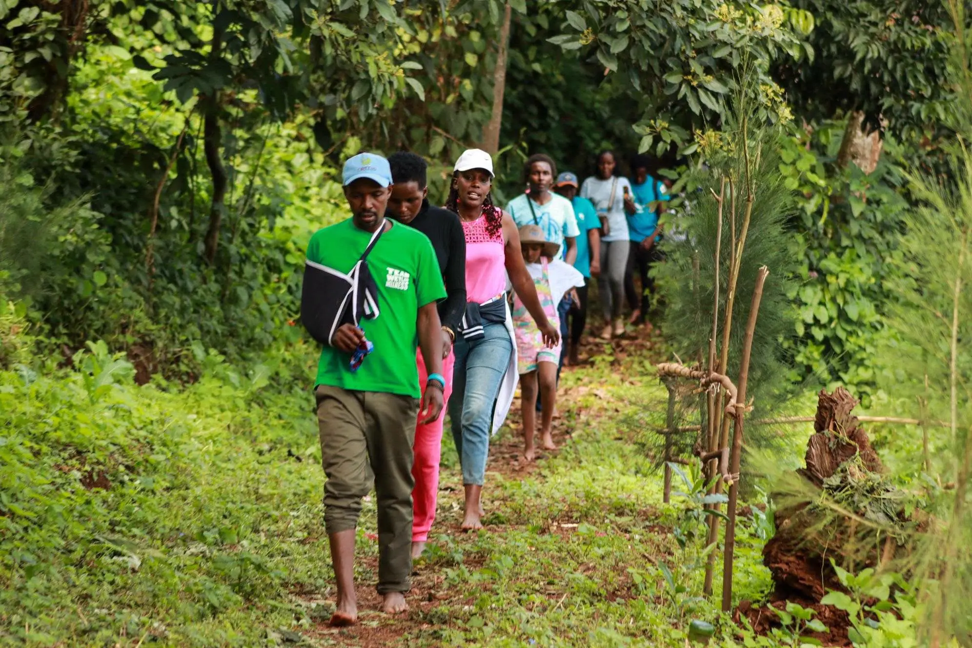 Barefoot walking at Ondiri Wetland